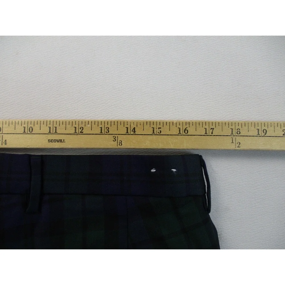 J. Crew Trousers Men 33x32 Blue Green Black Watch Plaid Slim Fit